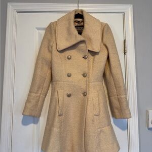 Guess Women's Tan Double-Breasted Pea Coat